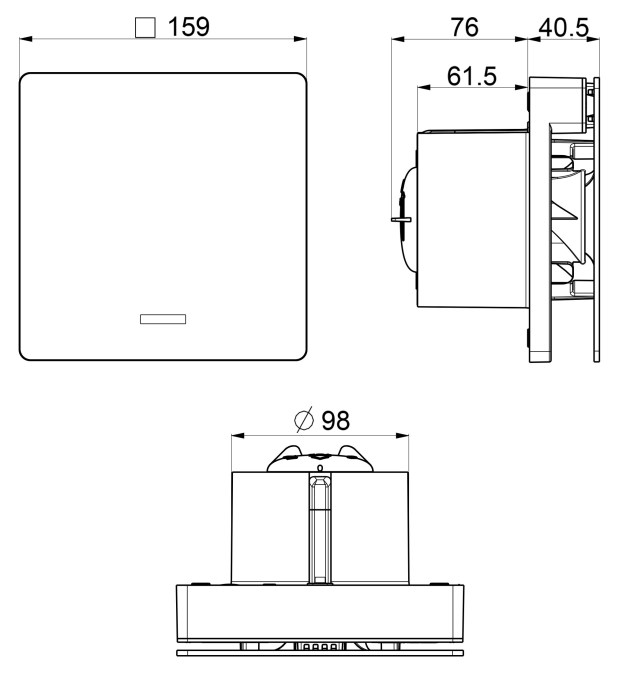 CONCEPT SILENZIO 100 VK N axiálny ventilátor 100 mm, nástenný/stropný, s časovačom