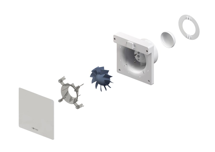 CONCEPT SILENZIO 100 VK N axiálny ventilátor 100 mm, nástenný/stropný, s časovačom