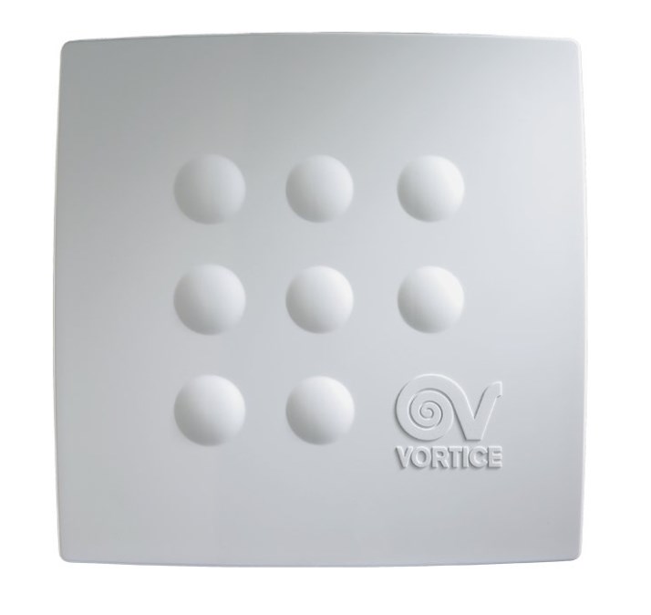 VORTICE QUADRO MEDIO I radiálny ventilátor 100 mm, nástenný/stropný, so spätnou klapkou