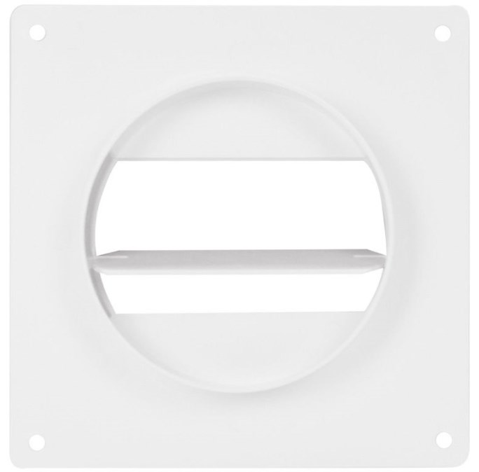 HACO CZP 110x55/100 ventilačný systém priem.100mm, prechodový kus, s klapkou, biela