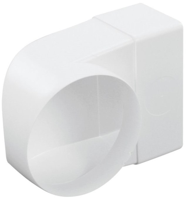 HACO CKZ 125/220x55 ventilačný systém 220x55/125mm, prechodový kus koleno, biela
