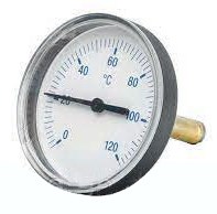 FLAMCO teplomer pre čerpadlové skupiny 0-120°C, centrický, modrá