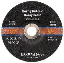 Rezný kotúč 115x1x22,2 mm, na oceľ a nerez