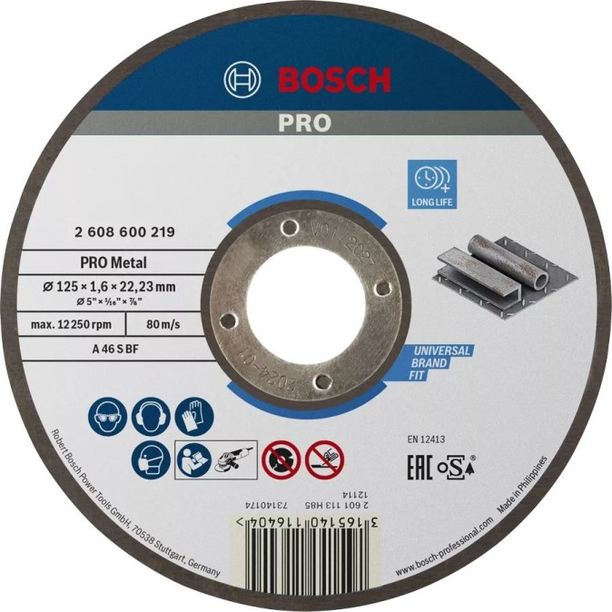 BOSCH PRO METAL rezný kotúč 125x1,6x22,2 mm, na kov