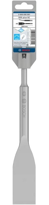 BOSCH PRE SDS PLUS-5C plochý sekáč 40x260 mm, SDS-PLUS, samoostriaci, do dlaždíc