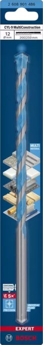 BOSCH MULTI CONSTRUCTION vrták 12x200 mm, CYL-9, univerzálny