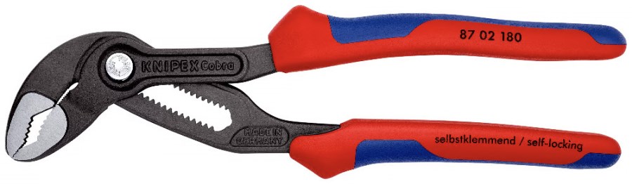 KNIPEX COBRA kliešte 1 1/2", 180 mm, viackomponentné rukoväte, na vodné čerpadlá