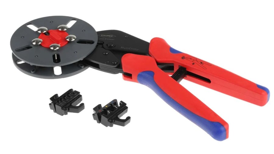 KNIPEX MULTICRIMP lisovacie kliešte 250 mm, s výmenným zásobníkom a 5 lisovacími profilmi