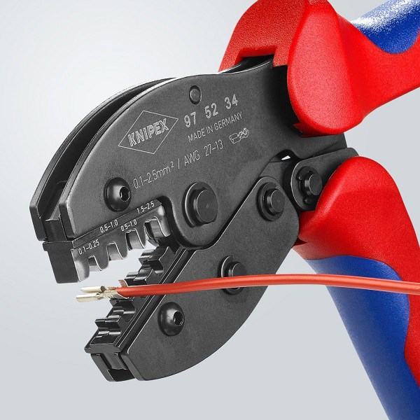 KNIPEX MULTICRIMP lisovacie kliešte 250 mm, s výmenným zásobníkom a 5 lisovacími profilmi