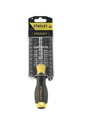 STANLEY set skrutkovacích bitov S/PH/PZ/T, 34 ks, so skrutkovačom