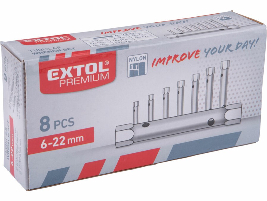 EXTOL PREMIUM set rúrkových kľúčov 6-22 mm, 8 ks (sada)