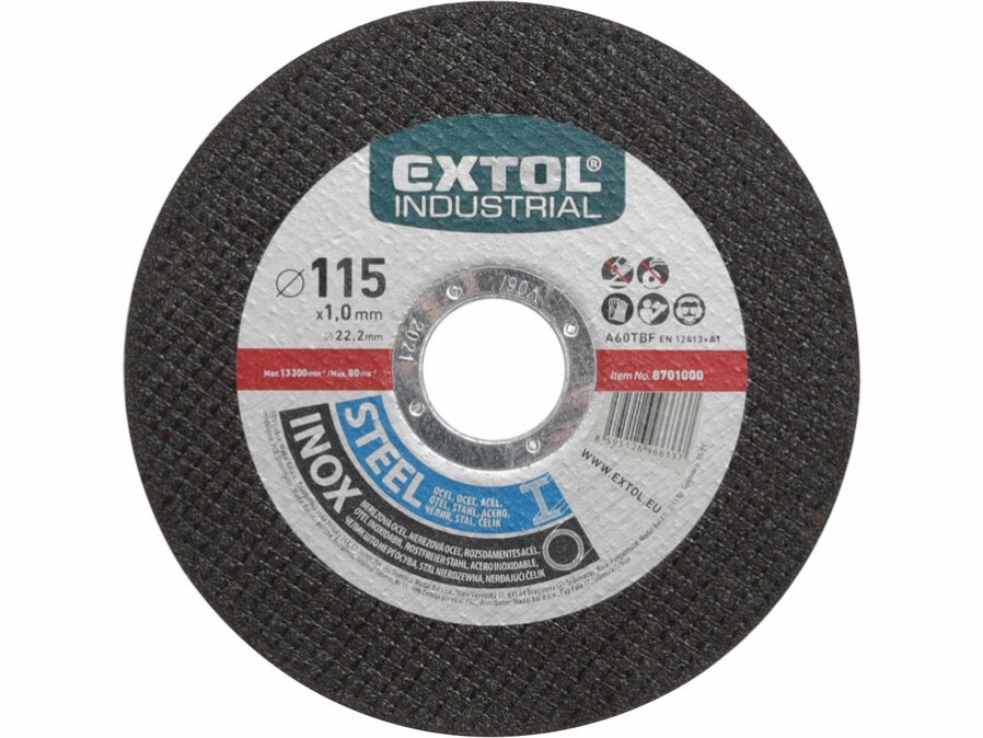 EXTOL INDUSTRIAL rezný kotúč 115x1,0x22,2 mm, na oceľ a nerez