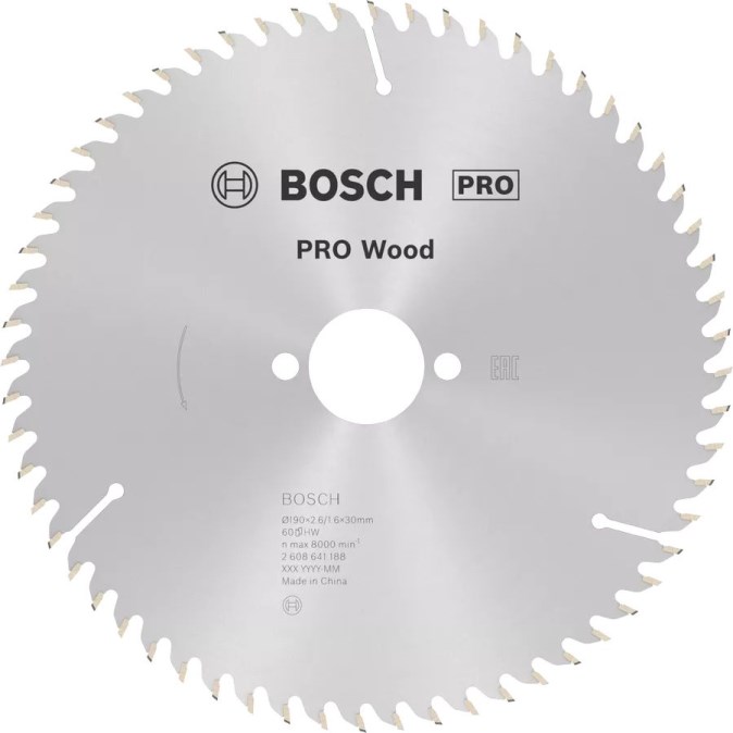 BOSCH PRO WOOD pílový kotúč 190x2,6x30 mm, na drevo
