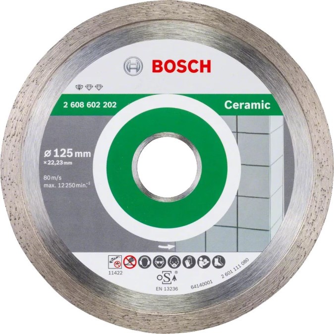 BOSCH STANDARD FOR CERAMIC rezný kotúč 125x1,6x22,2 mm, diamantový, na obklady a dlažbu