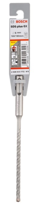 BOSCH SDS PLUS-5X vrták 5x100 mm, SDS-PLUS, vidiový, 4 čepieľky, do betónu a muriva