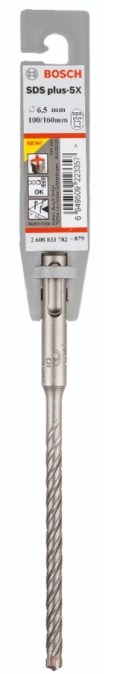 BOSCH SDS PLUS-5X vrták 6,5x100 mm, SDS-PLUS, vidiový, 4 čepieľky, do betónu a muriva