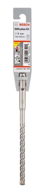 BOSCH SDS PLUS-5X vrták 8x100 mm, SDS-PLUS, vidiový, 4 čepieľky, do betónu a muriva