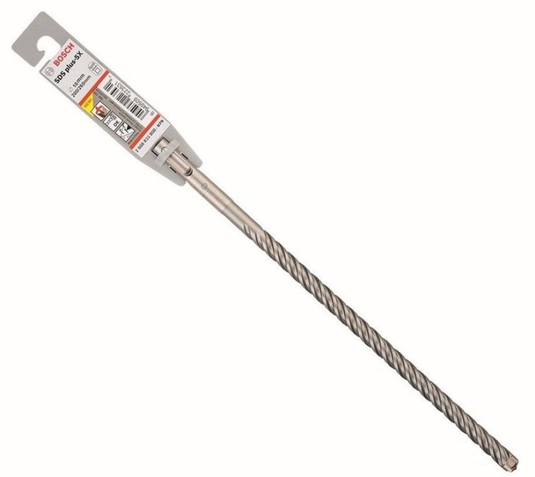 BOSCH SDS PLUS-5X vrták 10x200 mm, SDS-PLUS, vidiový, 4 čepieľky, do betónu a muriva
