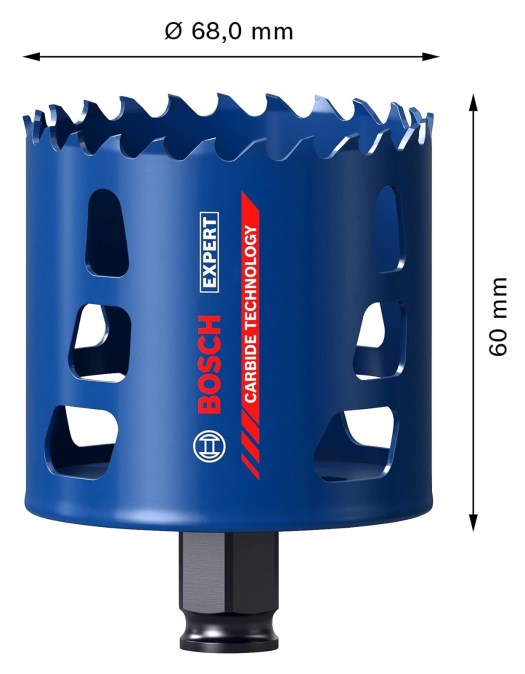 BOSCH EXPERT MULTI MATERIAL vŕtacia korunka 68 mm, karbidová, upínanie Power Change Plus, univerzálna