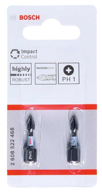 BOSCH IMPACT CONTROL skrutkovací bit PH1, 25 mm, 2 ks, krížový