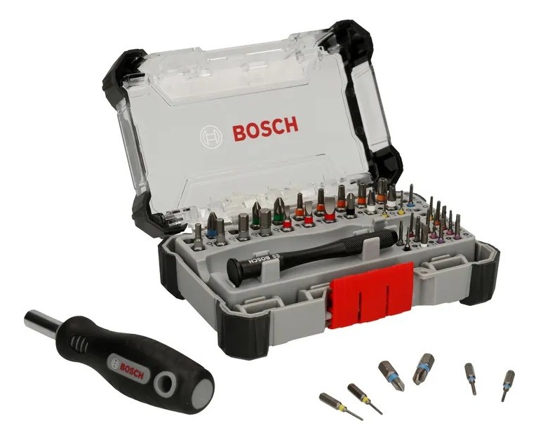 BOSCH PRECISION set skrutkovacích bitov, S/PH/PZ/TH/Y/X/U/Triagle, 42 ks, s držiakom