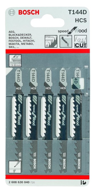 BOSCH SPEED FOR WOOD pílový list 100 mm, 4/5,2 mm, 5ks, na drevo (sada 5 ks)