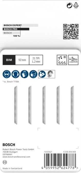 BOSCH PRE METAL MEDIUM pílový list 92 mm, 1,2 mm, 3 ks, na kov