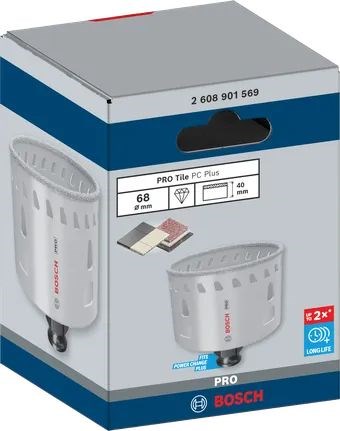 BOSCH PRE TILE PC PLUS vŕtacia korunka 68 mm, Power Change Plus, diamantová, na kameň