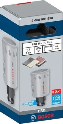 BOSCH PRE TILE PC PLUS vŕtacia korunka 35 mm, Power Change Plus, diamantová, na kameň