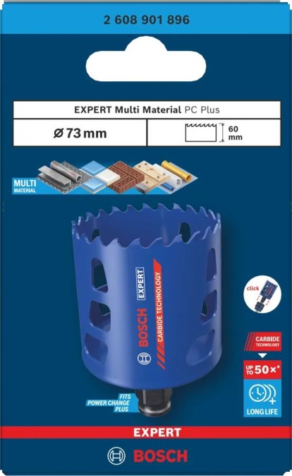 BOSCH EXPERT MULTI MATERIAL PRO vŕtaciu korunku 73 mm, Power Change Plus, karbidová, univerzálna