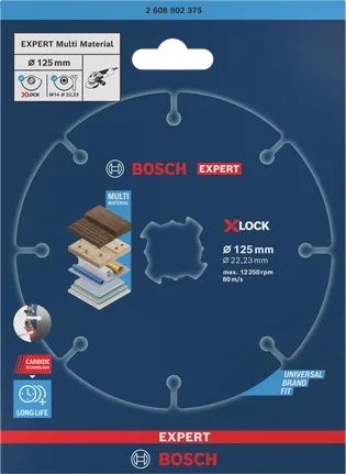 BOSCH EXPERT MULTI WHEEL X-LOCK rezný kotúč 125x22,2 mm, karbidový, univerzálny