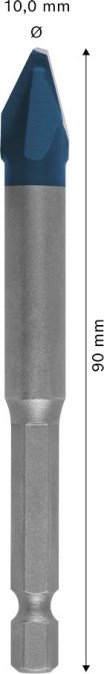BOSCH EXPERT HARD CERAMIC vrták 10x90 mm, HEX-9, karbidový, na dlaždice