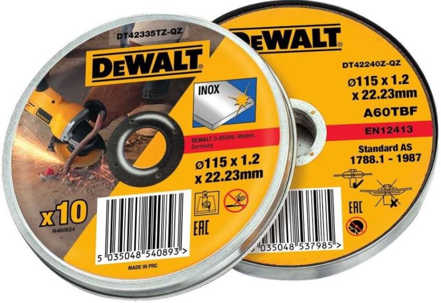 DEWALT STANDARD rezný kotúč 125x1,2x22,2 mm, 10 ks, na nerez (sada)