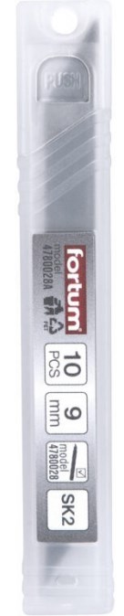 FORTUM brity do noža 9 mm, 10 ks, odlamovacie, SK2