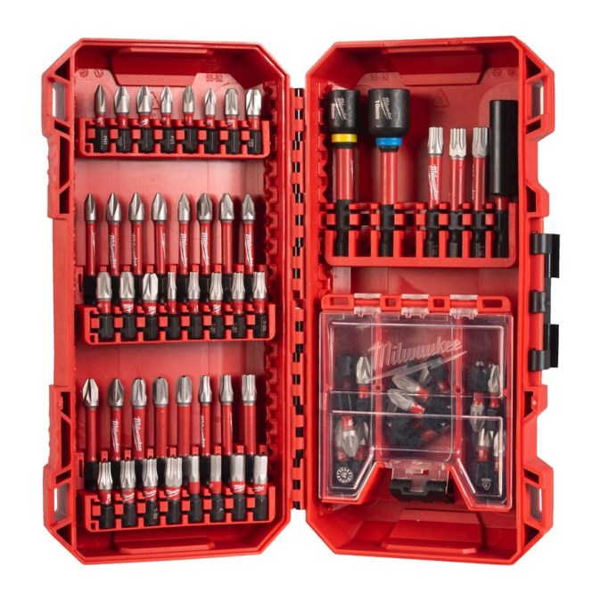 MILWAUKEE SHOCKWAVE IMPACT DUTY set skrutkovacích bitov a nástrčných kľúčov, PH/PZ/TX/HEX, 70 ks