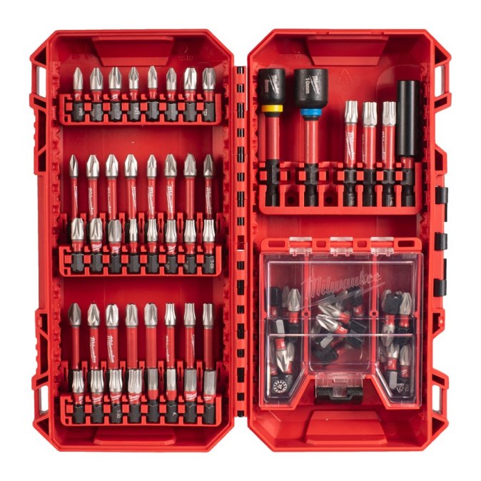 MILWAUKEE SHOCKWAVE IMPACT DUTY set skrutkovacích bitov a nástrčných kľúčov, PH/PZ/TX/HEX, 70 ks