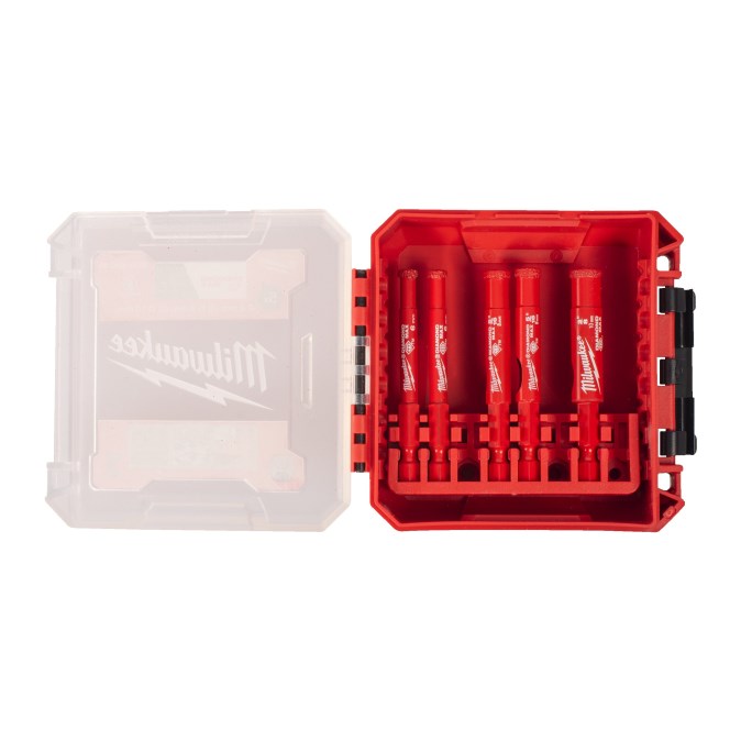 MILWAUKEE DIAMOND PLUS set vŕtacích koruniek 6, 8, 10 mm, 5 ks, HEX 1/4“ diamantová, na kameň (sada 5 ks)