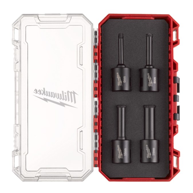 MILWAUKEE DIAMOND MAX M14 set vŕtacích koruniek 6-8-10-14 mm, 4 ks, diamantové, na murivo (sada)