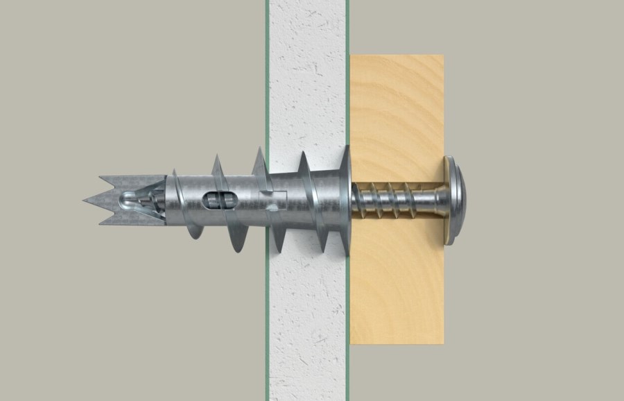 FISCHER GKM samorezná hmoždinka 4-5mm, 31 mm, pre sadrokartón, kov