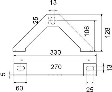 Výstuha 330mm, horizontálna, pre profil 27/18, oceľ