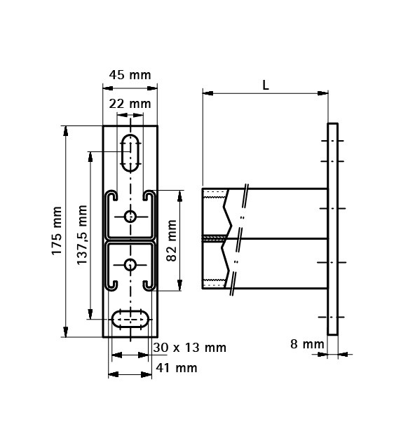 WALRAVEN RAPIDSTRUT konzola 1000mm, upevnenie na stenu, oceľ