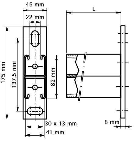 WALRAVEN RAPIDSTRUT konzola 600mm, pre lišty 41x41Dx2,5mm, oceľ