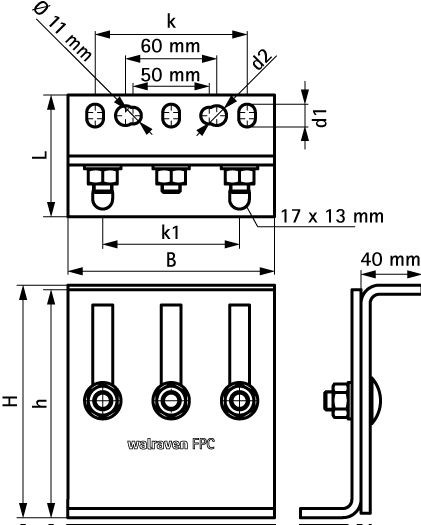 WALRAVEN BIS FIX konzoly 153-268mm, stredné, oceľ (sada)