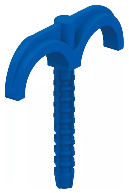 UPONOR TECK hmoždinkový hák 30mm, 75mm, dvojitý, plast, modrý