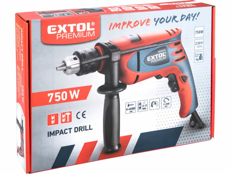 EXTOL PREMIUM HD 750 CA príklepová vŕtačka 750 W