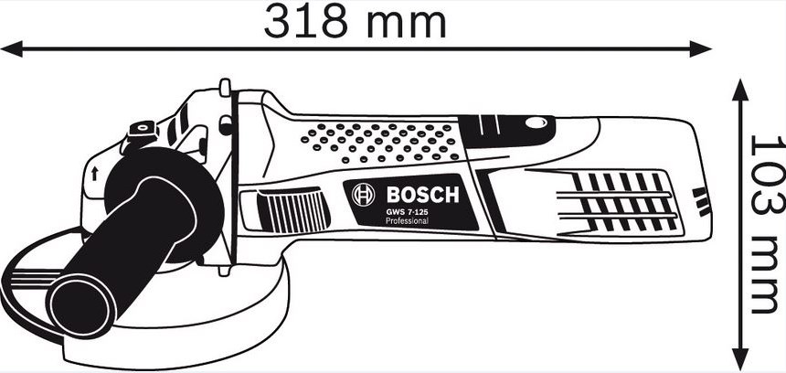 BOSCH GWS 7-125 PROFESSIONAL uhlová brúska 125 mm, 720 W