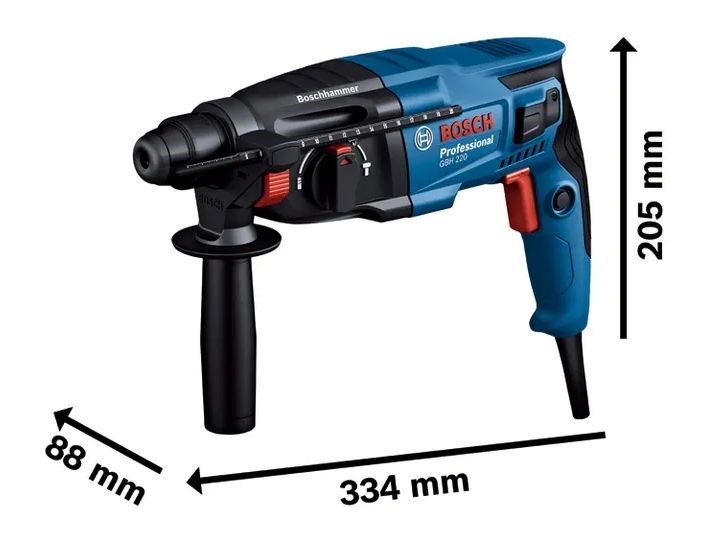 BOSCH PROFESSIONAL PRE GBH 220 kombinované kladivo 2 J, 720 W, SDS Plus, kufor