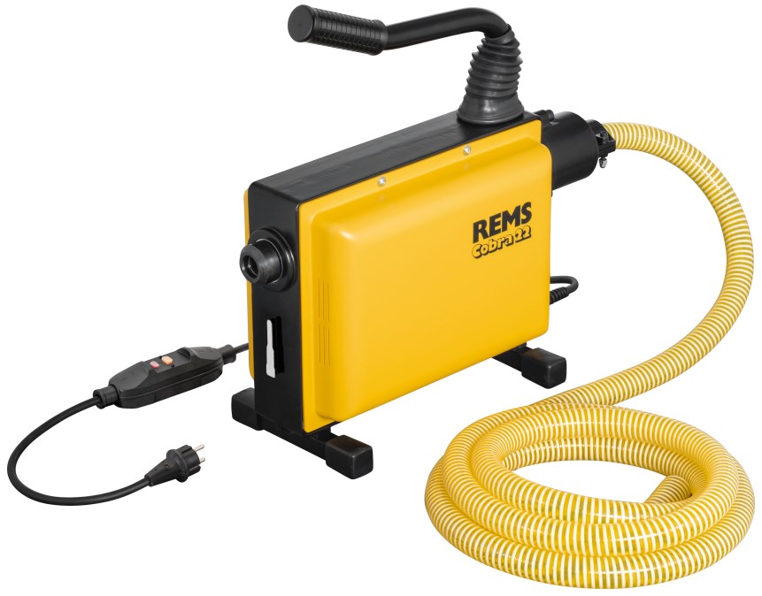 REMS COBRA 22 SET 16+22 elektrický prístroj na čistenie rúrok 20-150 mm, 5x špirála 16 mm, 2,3 m, 5x špirála 22 mm, 4,5 m, sada príslušenstva