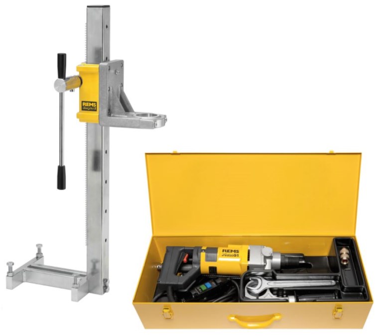 REMS PICUS S1 jadrová vŕtačka 1800 W, do 162 mm, REMS SIMPLEX 2 stojan, kufor, príslušenstvo (sada)
