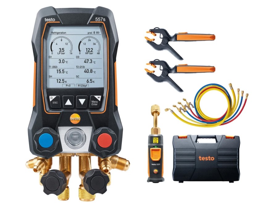 TESTO 557S servisný prístroj pre chladiace systémy, Bluetooth, so sadou plniacich hadíc, v kufri